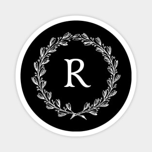 Beautiful Letter R Alphabet Initial Monogram Wreath Magnet